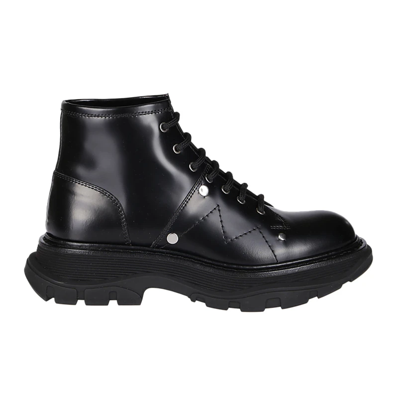 商品[国内直发] Alexander McQueen|ALEXANDER MCQUEEN 黑色女士踝靴 595469-WHZ81-1081,价格¥4192,第1张图片