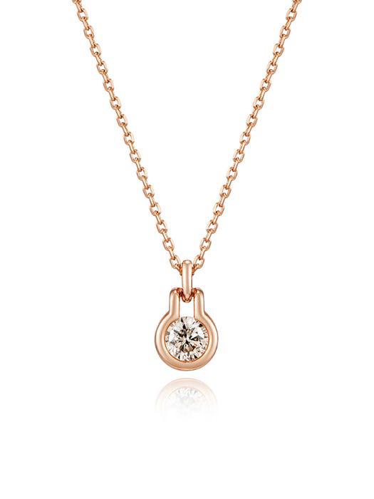 Happiness 14K Rose 0.2ct Diamond Necklace商品第1张图片规格展示