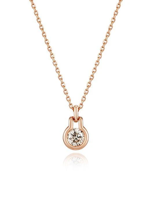 商品hyeres-lor|Happiness 14K Rose 0.2ct Diamond Necklace,价格¥3334,第1张图片