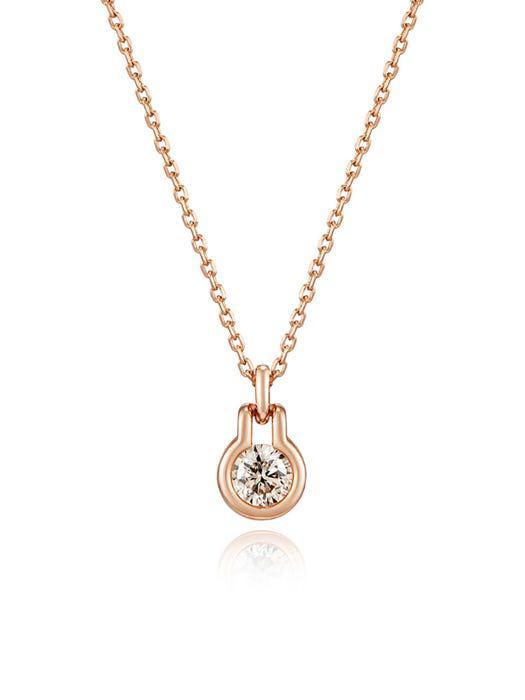 商品hyeres-lor|Happiness 14K Rose 0.2ct Diamond Necklace,价格¥3667,第1张图片