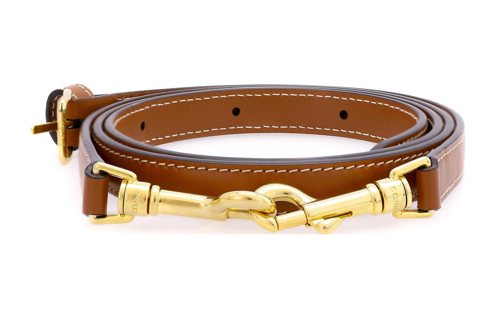 商品[国内直发] Celine|赛琳 Triomphe 经典凯旋门老花满印可调节肩带 帆布拼牛皮革 波士顿包单肩斜挎手提包 小号 女款 棕褐色,价格¥12243,第7张图片详细描述