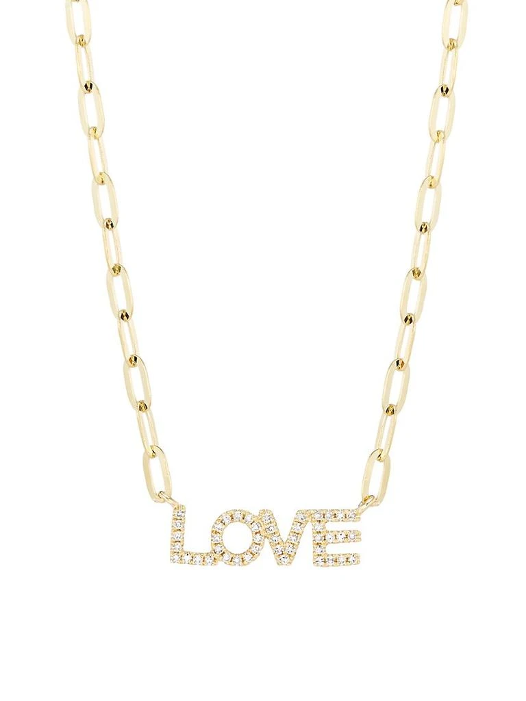 商品Saks Fifth Avenue Collection|14K-Yellow-Gold & Diamond Paperclip Necklace,价格¥8828,第1张图片