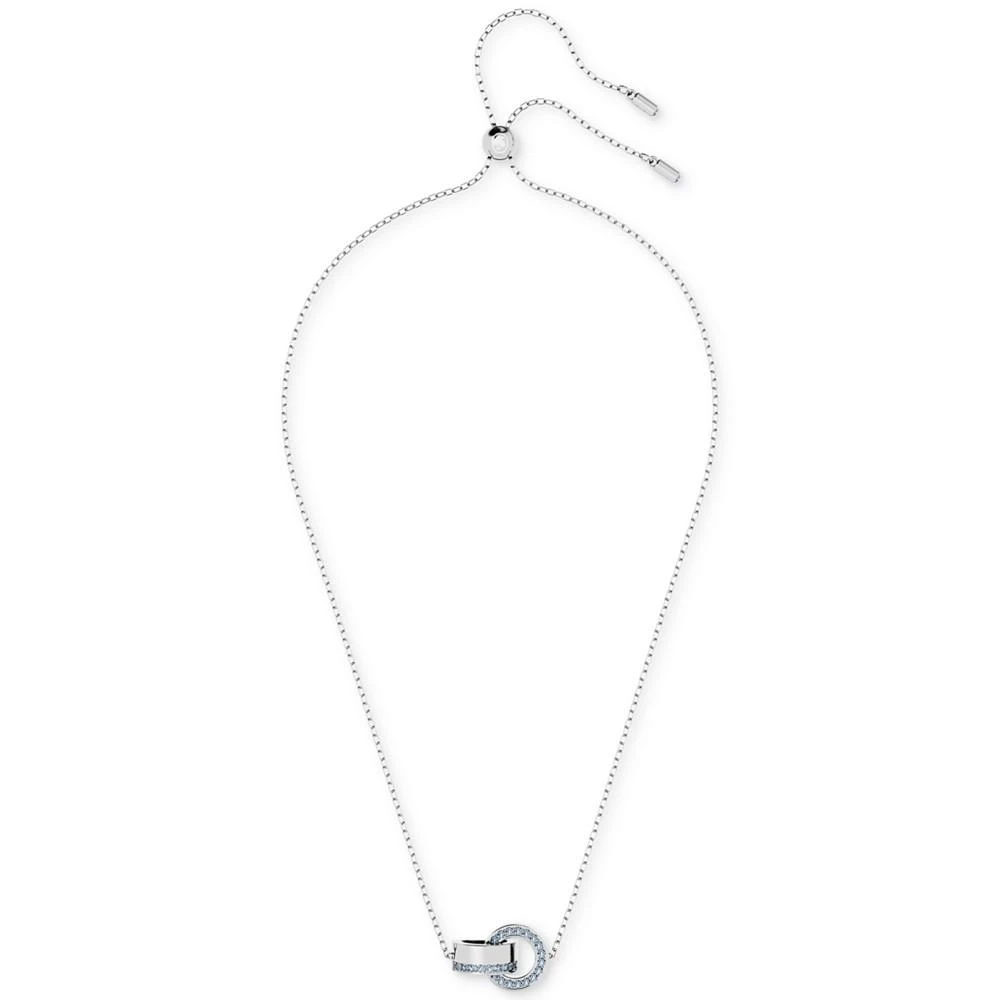 商品Swarovski|Rhodium-Plated Color Pavé Interlocking Loop 29-1/2" Adjustable Pendant Necklace,价格¥1469,第2张图片详细描述