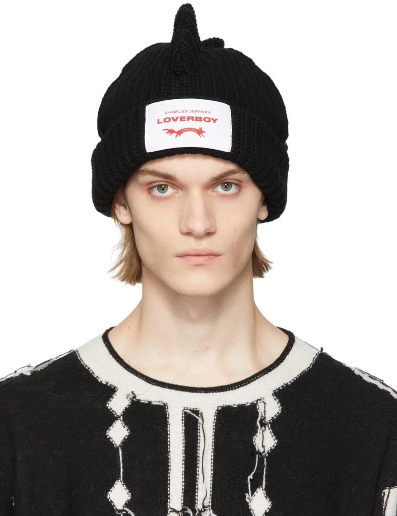 商品Charles Jeffrey Loverboy|Black Wool Chunky Spikes Beanie,价格¥1784,第1张图片