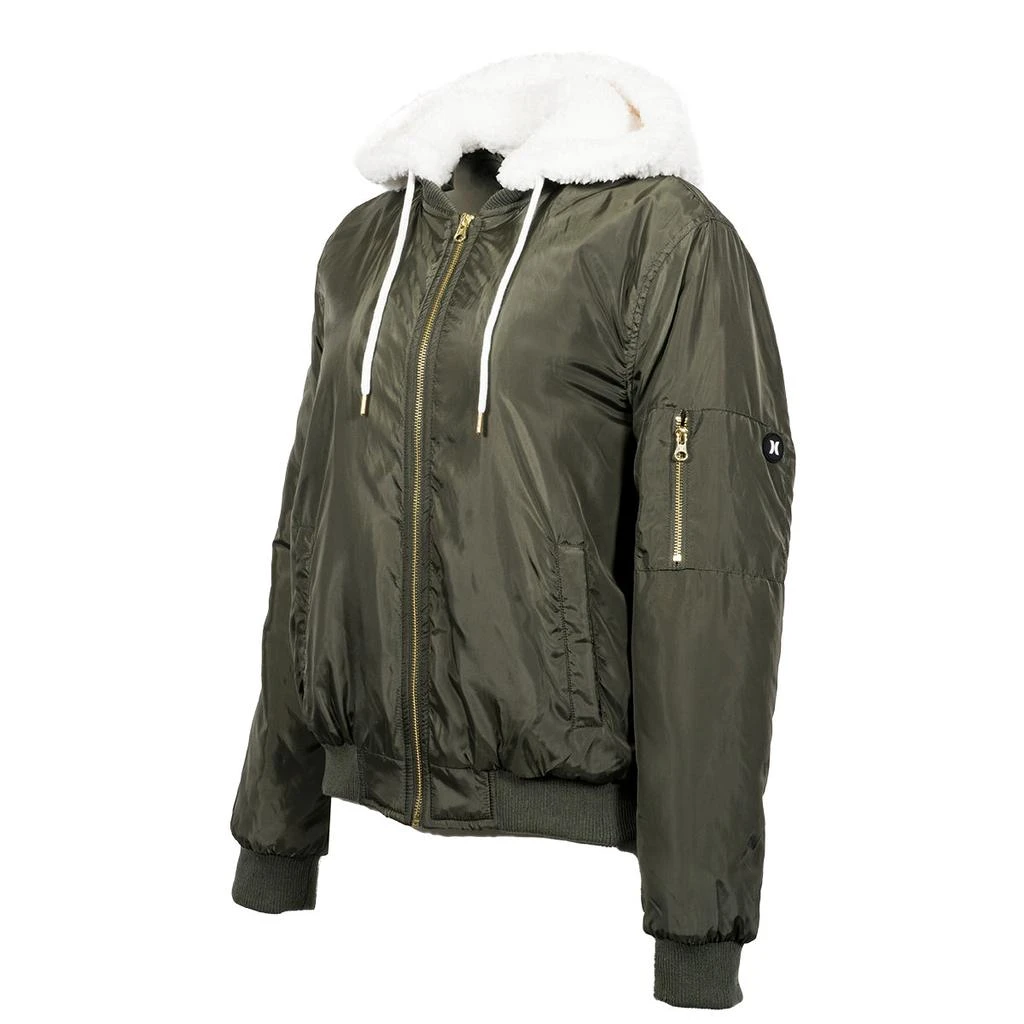 商品Hurley|Hurley Women's Bomber With Sherpa Hood Jacket,价格¥173,第5张图片详细描述