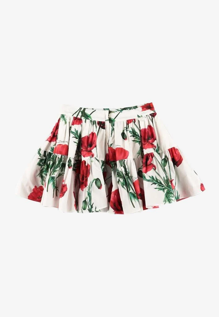 商品Dolce & Gabbana|Girls Poppy Print Flared Skirt,价格¥2104,第2张图片详细描述