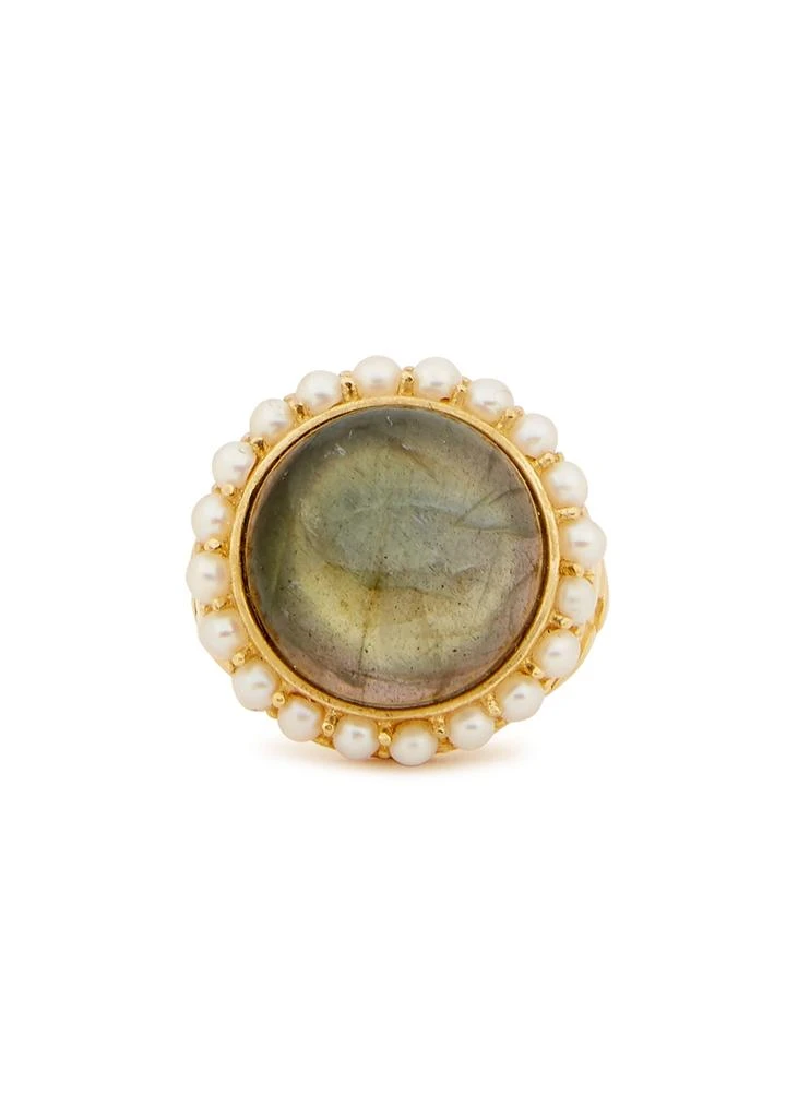 商品Missoma|X Harris Reed Labradorite 18kt gold-plated ring,价格¥1709,第4张图片详细描述