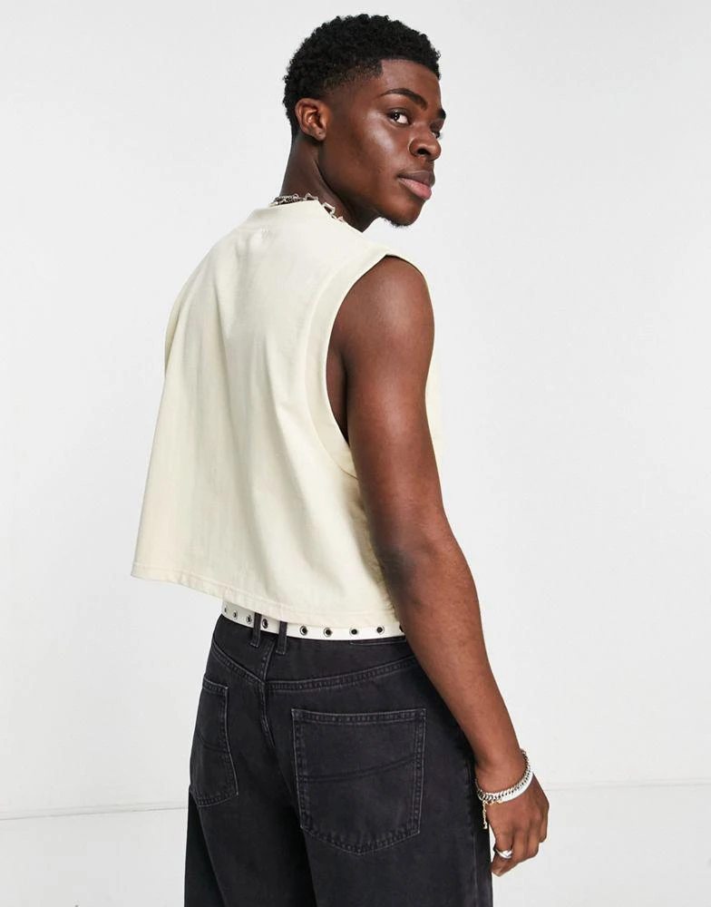 商品2-Minds|2-Minds crop v neck vest in cream,价格¥85,第2张图片详细描述