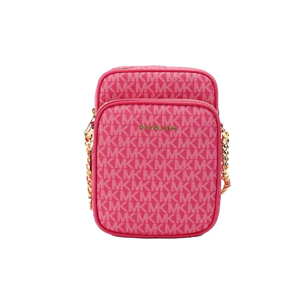 商品Michael Kors|Michael Kors pink PVC F Leather North South Chain Crossbody Women's Bag,价格¥1664,第1张图片