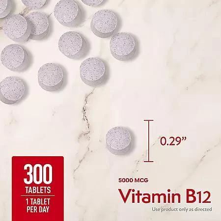 商品Member's Mark|Member’s Mark Vitamin B12 Quick Dissolve Tablets, 5000 mcg, Cherry, 300 ct.,价格¥116,第3张图片详细描述