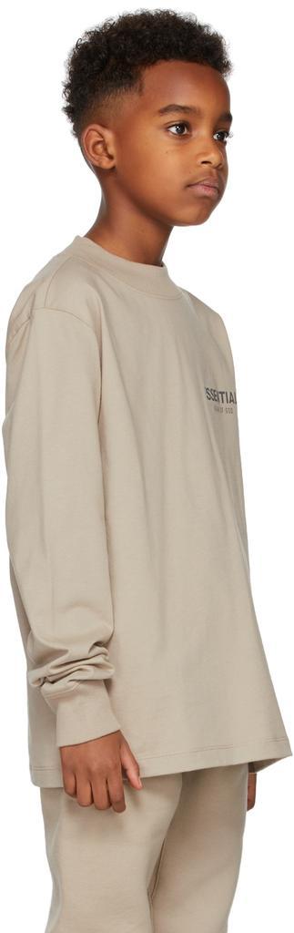 商品Essentials|Kids Tan Jersey Long Sleeve T-Shirt,价格¥320,第5张图片详细描述
