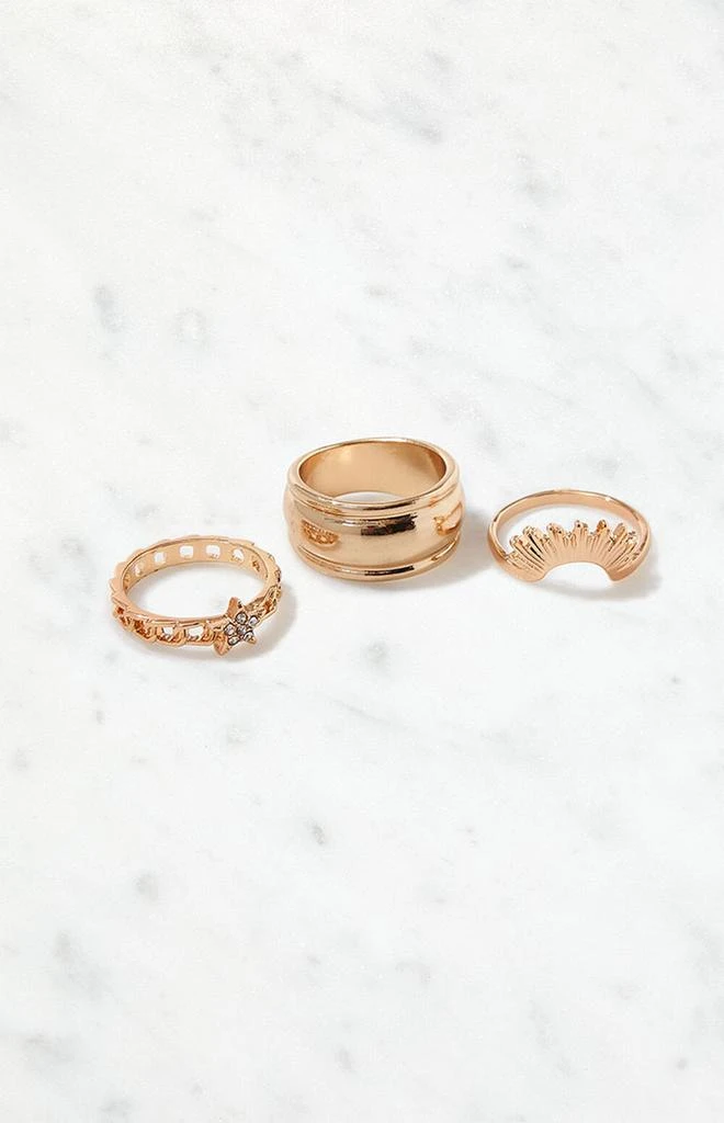 商品LA Hearts|3 Pack Starburst Rings,价格¥64,第1张图片