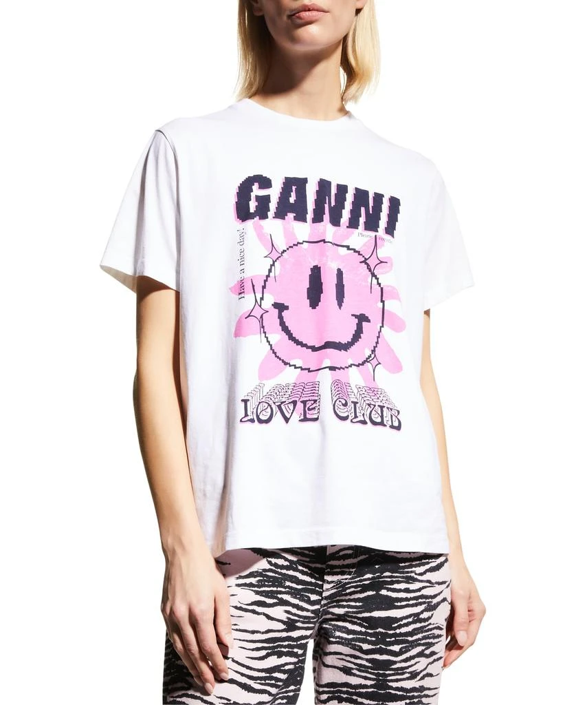 商品Ganni|Basic Cotton Jersey Graphic T-Shirt,价格¥547,第3张图片详细描述