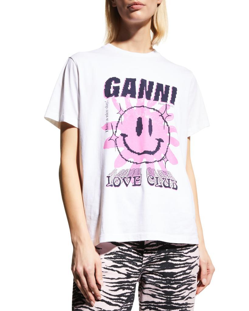 商品Ganni|Basic Cotton Jersey Graphic T-Shirt,价格¥680,第5张图片详细描述