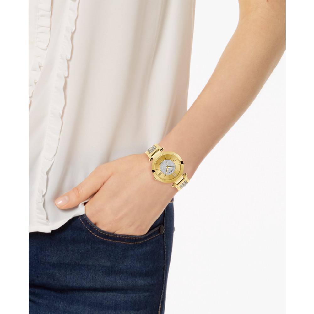 Women's Gold-Tone Stainless Steel & Cubic Zirconia Crystal Bangle Bracelet Watch 36mm商品第4张图片规格展示