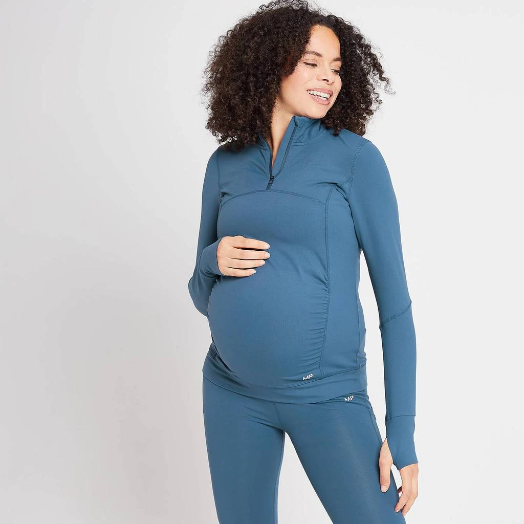 商品Myprotein|MP Women's Power Maternity 1/4 Zip - Dust Blue,价格¥133,第1张图片