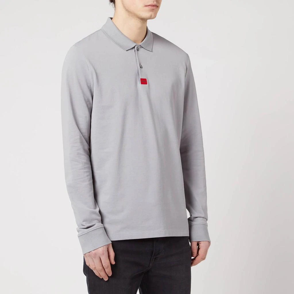 商品Hugo Boss|HUGO Men's Deresolo Long Sleeve Polo Shirt - Silver,价格¥425,第1张图片