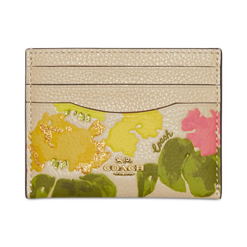 Floral Printed Leather Card Case商品第1张图片规格展示