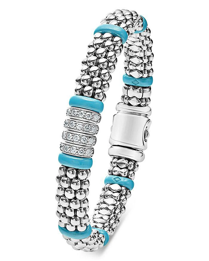商品LAGOS|Blue Caviar & Diamond Sterling Silver Bracelet, 6.5,价格¥14131,第3张图片详细描述