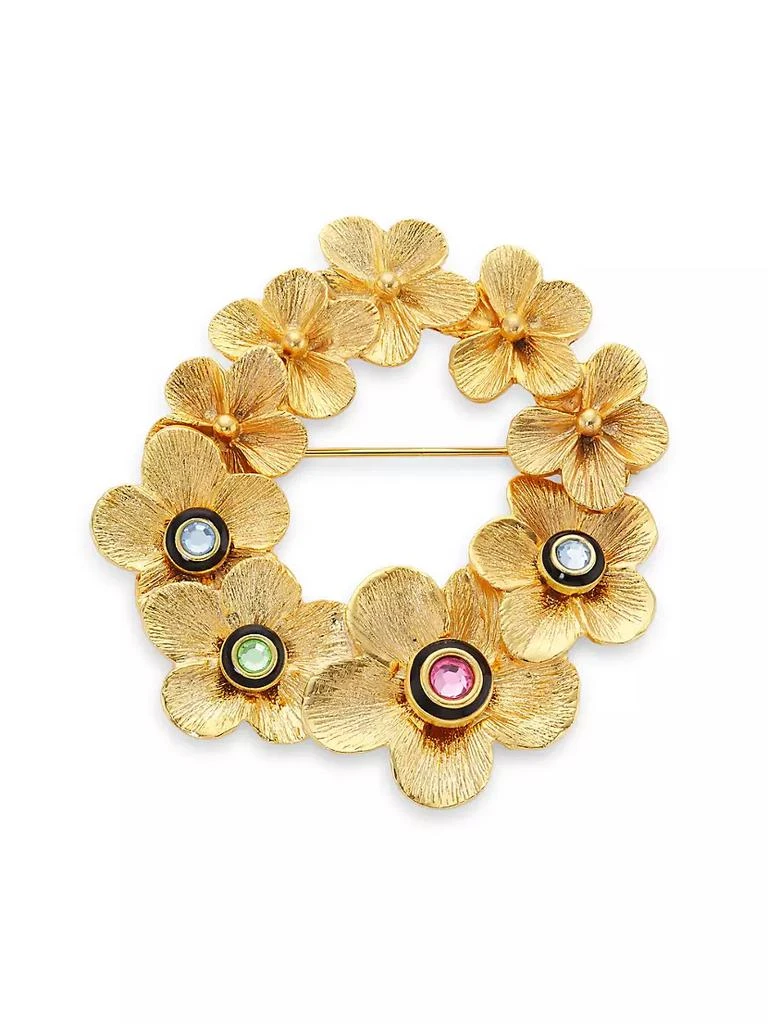 商品Kenneth Jay Lane|22K Gold-Plated &amp; Glass Crystal Graduated Flower Brooch,价格¥811,第1张图片