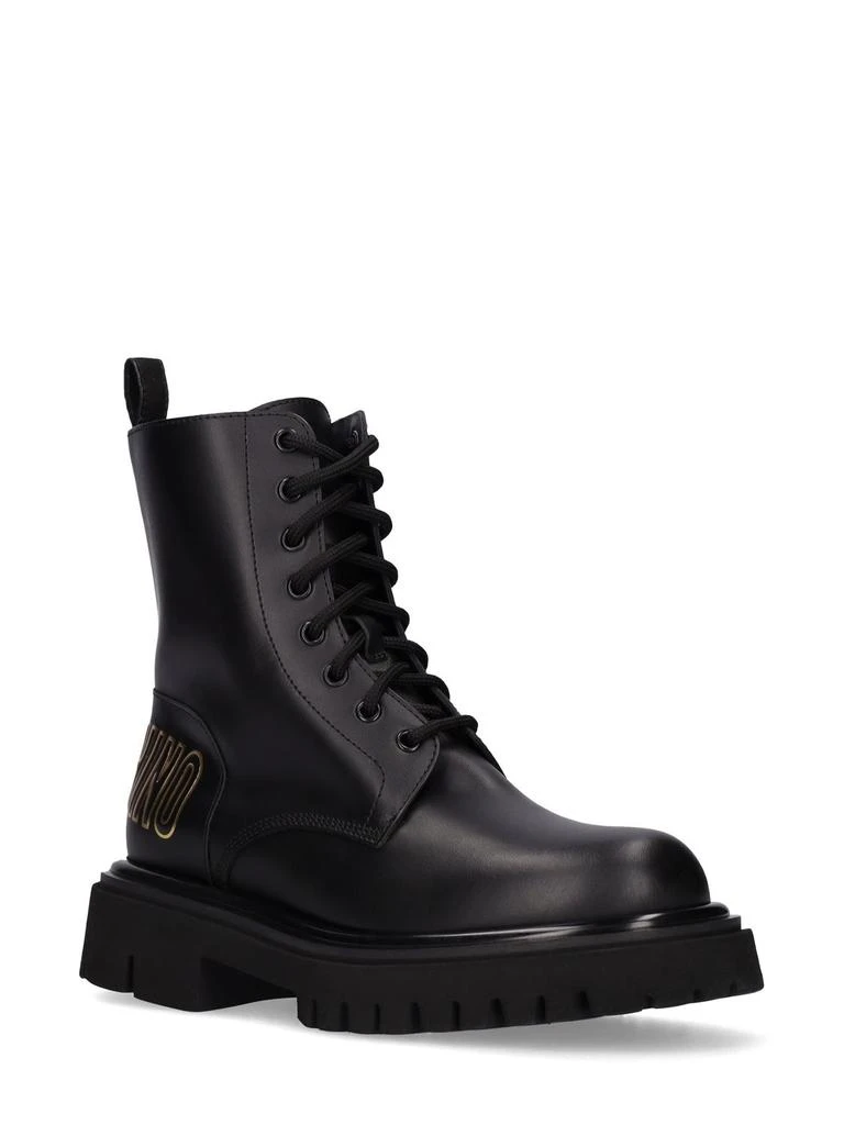 商品Moschino|45mm Leather Combat Boots,价格¥5152,第2张图片详细描述
