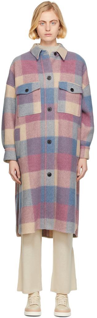 商品Isabel Marant|Pink & Blue Fontizi Coat,价格¥5791,第1张图片