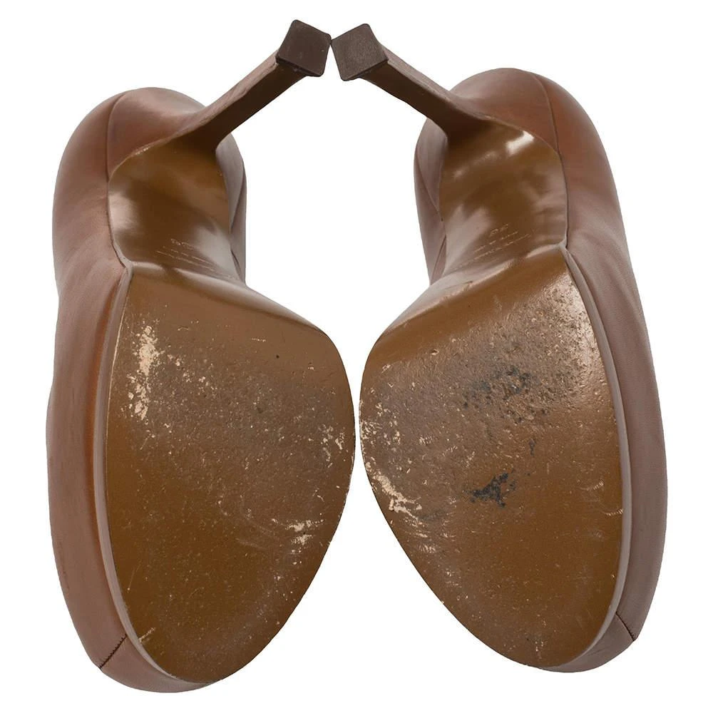 Saint Laurent Brown Leather Tribtoo Platform Pumps Size 36 商品