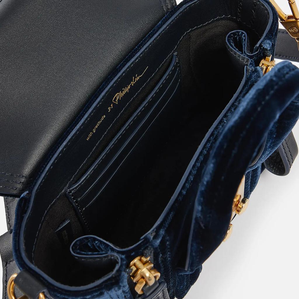 3.1 Phillip Lim Pashli Nano Leather-Trimmed Velvet Shoulder Bag商品第3张图片规格展示