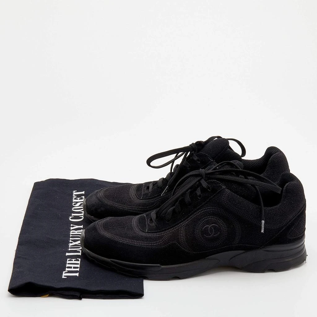 Chanel Black Suede And Shimmer Fabric CC Low Top Sneakers Size 40.5 商品