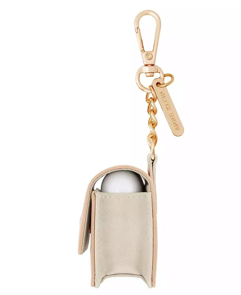 商品Anne Klein|Women's Blush Pink and Beige Faux Leather Case with Spring Clip designed for AirPods®,价格¥157,第2张图片详细描述