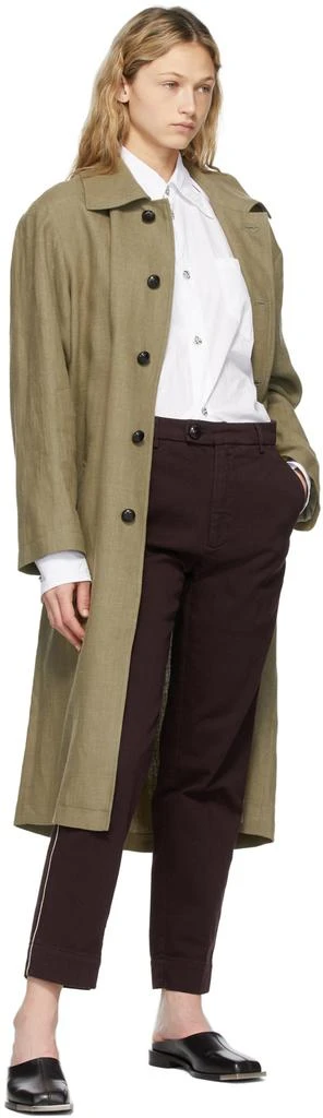 商品Namacheko|Burgundy Overdyed Contrast Stitch Trousers,价格¥699,第4张图片详细描述