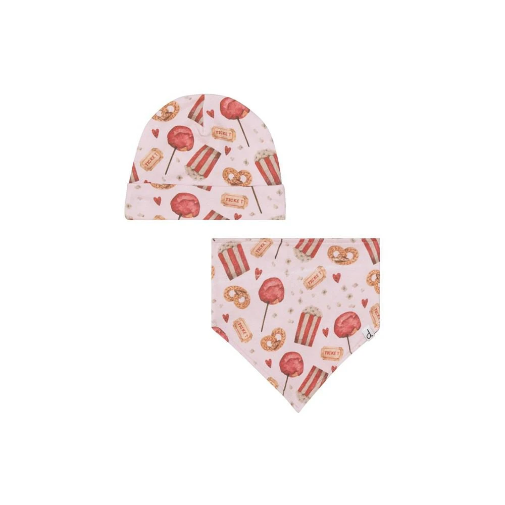 商品Deux par Deux|Baby Girl Organic Cotton Printed Hat & Bib Set Light Pink Popcorn & Lollipop - Infant,价格¥194,第1张图片