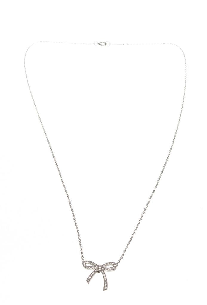 Tiffany & Co. Silver Bow Pendant Necklace商品第2张图片规格展示