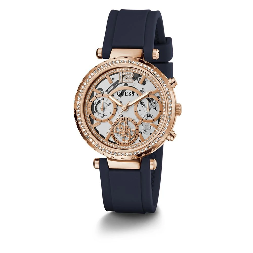 商品GUESS|Women's Quartz Navy Silicone Strap Multi-Function Watch 36mm,价格¥701,第5张图片详细描述