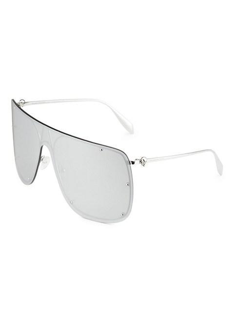 商品Alexander McQueen|Metal 99MM Shield Sunglasses,价格¥3503,第4张图片详细描述