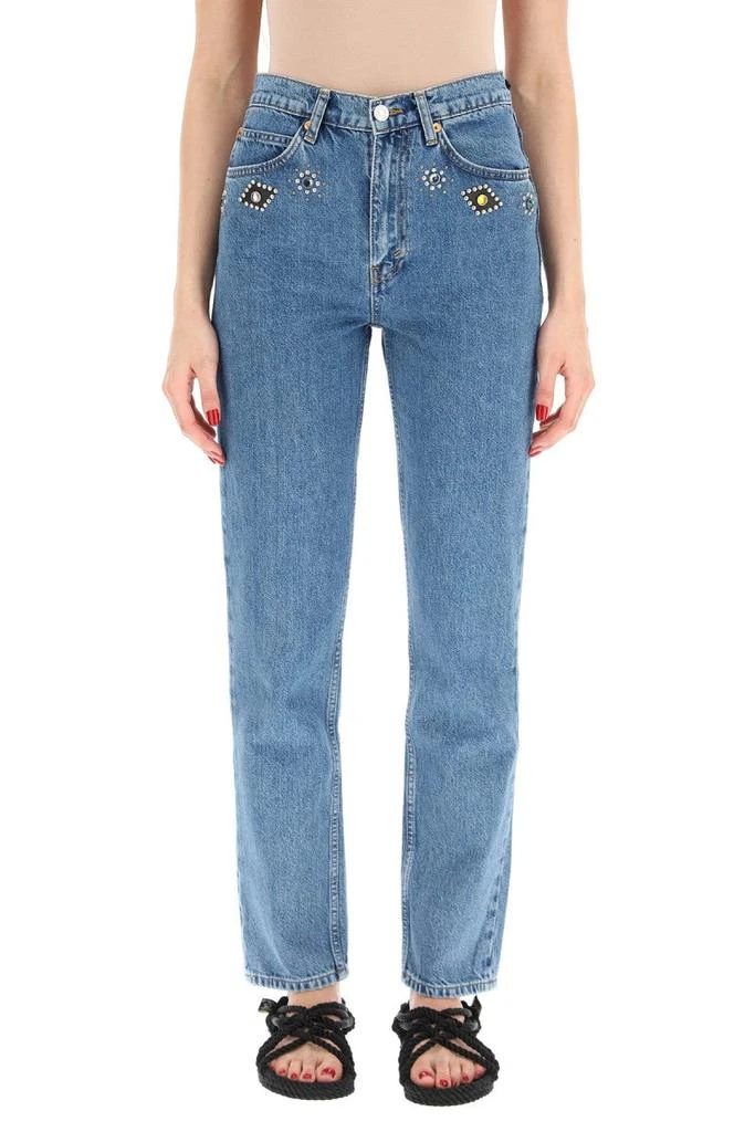 商品Re/Done|Re/done high-waist jeans with jewelled detailing,价格¥1767,第2张图片详细描述