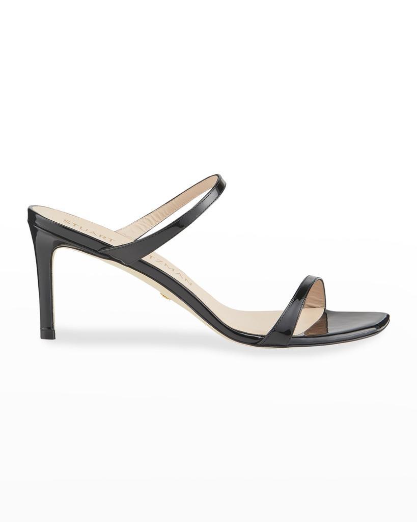 商品Stuart Weitzman|Aleena 75 Naked Square-Toe Patent Slide High-Heel Sandals,价格¥2190,第3张图片详细描述