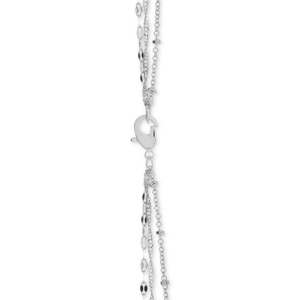 Silver Plated Multi-Chain 18" Layered Statement Necklace商品第3张图片规格展示