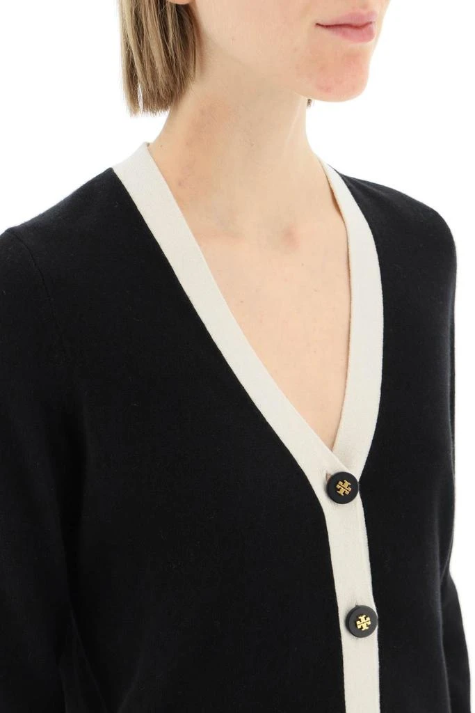 商品Tory Burch|CASHMERE CARDIGAN WITH CONTRAST TRIMMINGS,价格¥3242,第5张图片详细描述