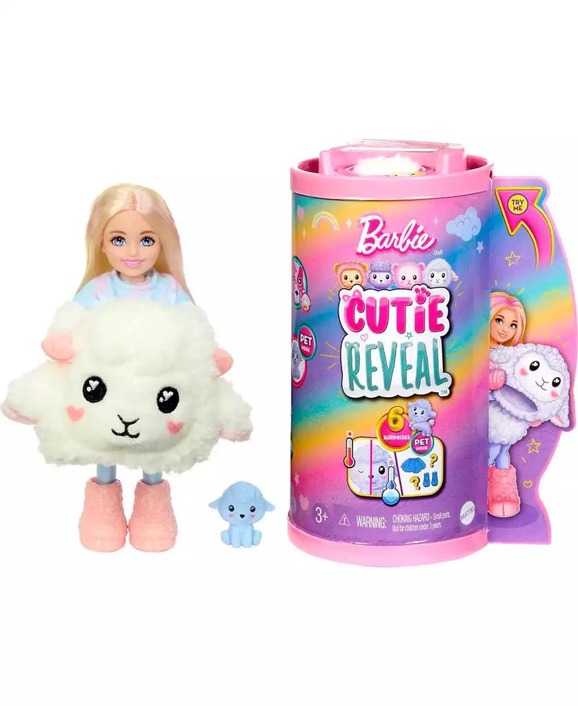 商品Barbie|Cutie Reveal Doll and Accessories, Cozy Cute T-shirts Lion, "Hope" T-shirt, Purple-Streaked Blonde Hair, Brown Eyes,价格¥68,第2张图片详细描述