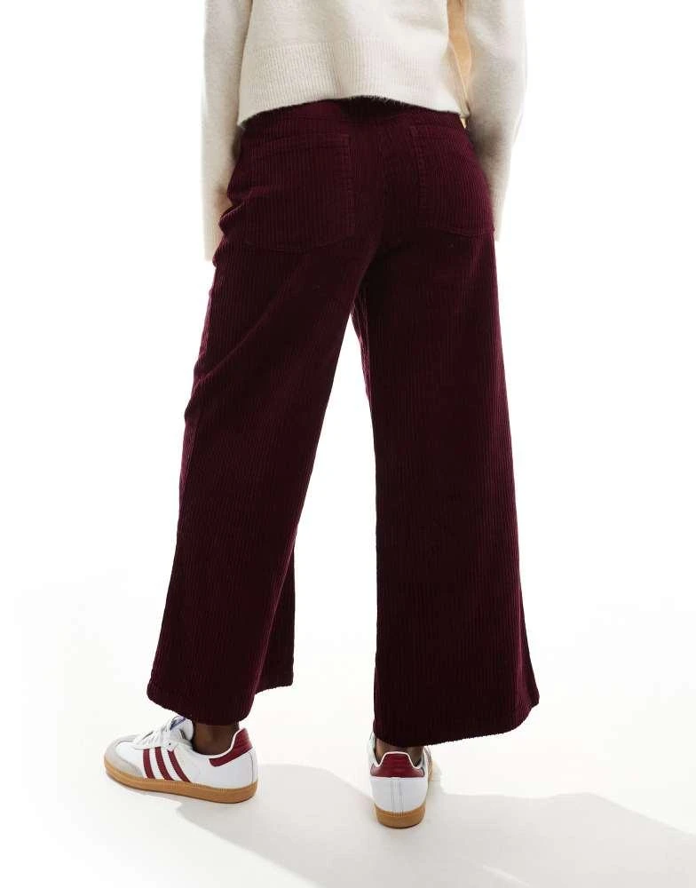 商品ASOS|ASOS DESIGN cord cropped wide leg trousers in dark cherry,价格¥266,第4张图片详细描述