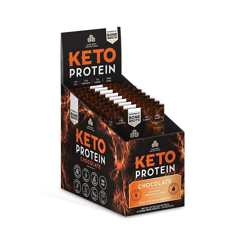 商品Ancient Nutrition|Keto高脂低碳水蛋白粉15件随身装 - 巧克力味,价格¥527,第1张图片