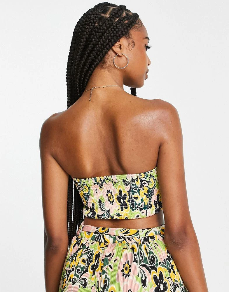 商品Topshop|Topshop 60's floral shirred bandeau bikini top & scrunchie,价格¥69,第2张图片详细描述