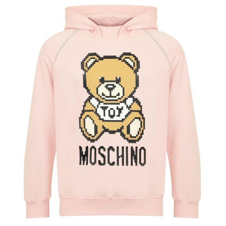 商品Moschino|Pink Teddy & Logo Pixel Hoodie,价格¥549,第1张图片