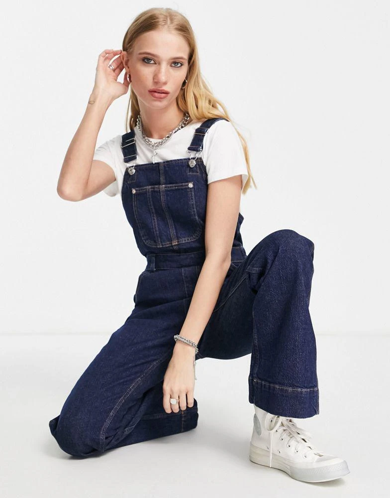 商品Topshop|Topshop Joni flare denim jumpsuit in indigo,价格¥292,第4张图片详细描述