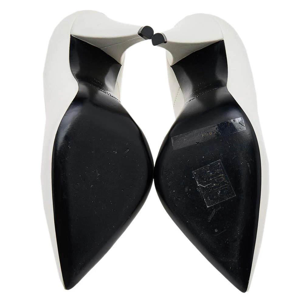 Saint Laurent White Leather Pointed Toe Pumps Size 36 商品