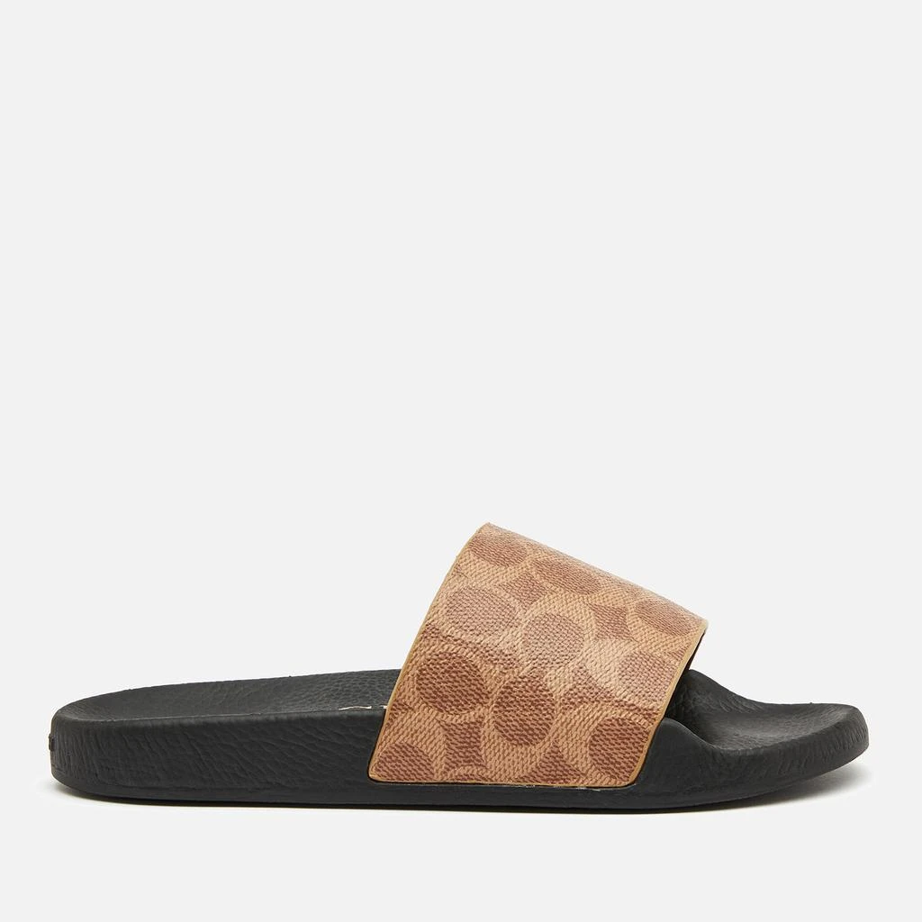 商品Coach|Coach Women's Udele Coated Canvas Slide Sandals - Tan,价格¥478,第2张图片详细描述