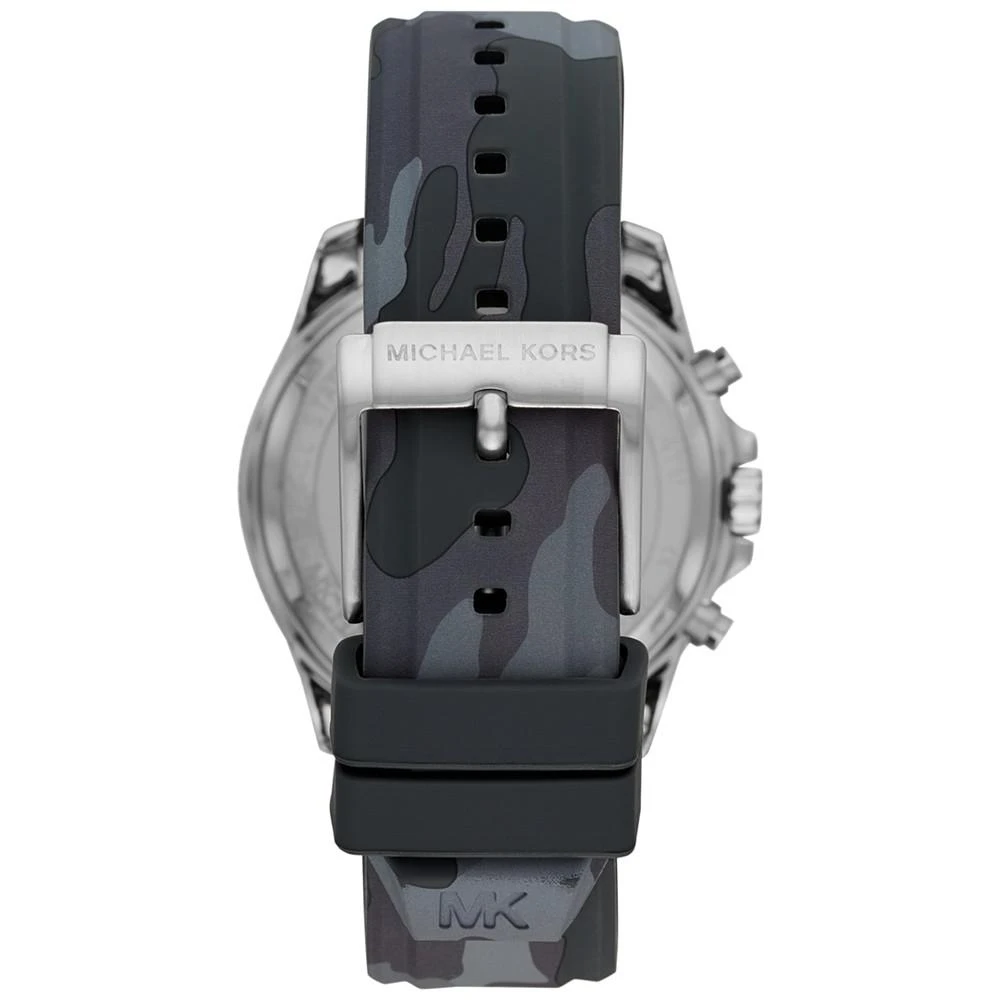 商品Michael Kors|Men's Chronograph Cortlandt Sport Gray Camo Silicone Strap Watch 45mm,价格¥1019,第4张图片详细描述