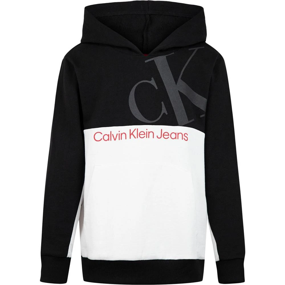 商品Calvin Klein|Big Boys Pieced Pullover Hoodie,价格¥224,第1张图片