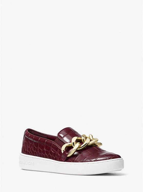 商品Michael Kors|Keaton Embellished Crocodile Embossed Slip-On Sneaker,价格¥407,第1张图片